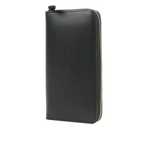 Full Grain Leather Zipper Clutch Wallet A875BLK